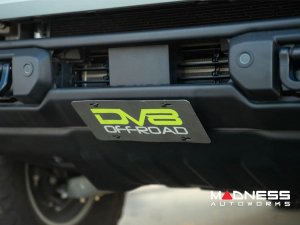 Ford Bronco Front License Plate Relocation Bracket - Factory Capable Steel Bumper - DV8 - Angled